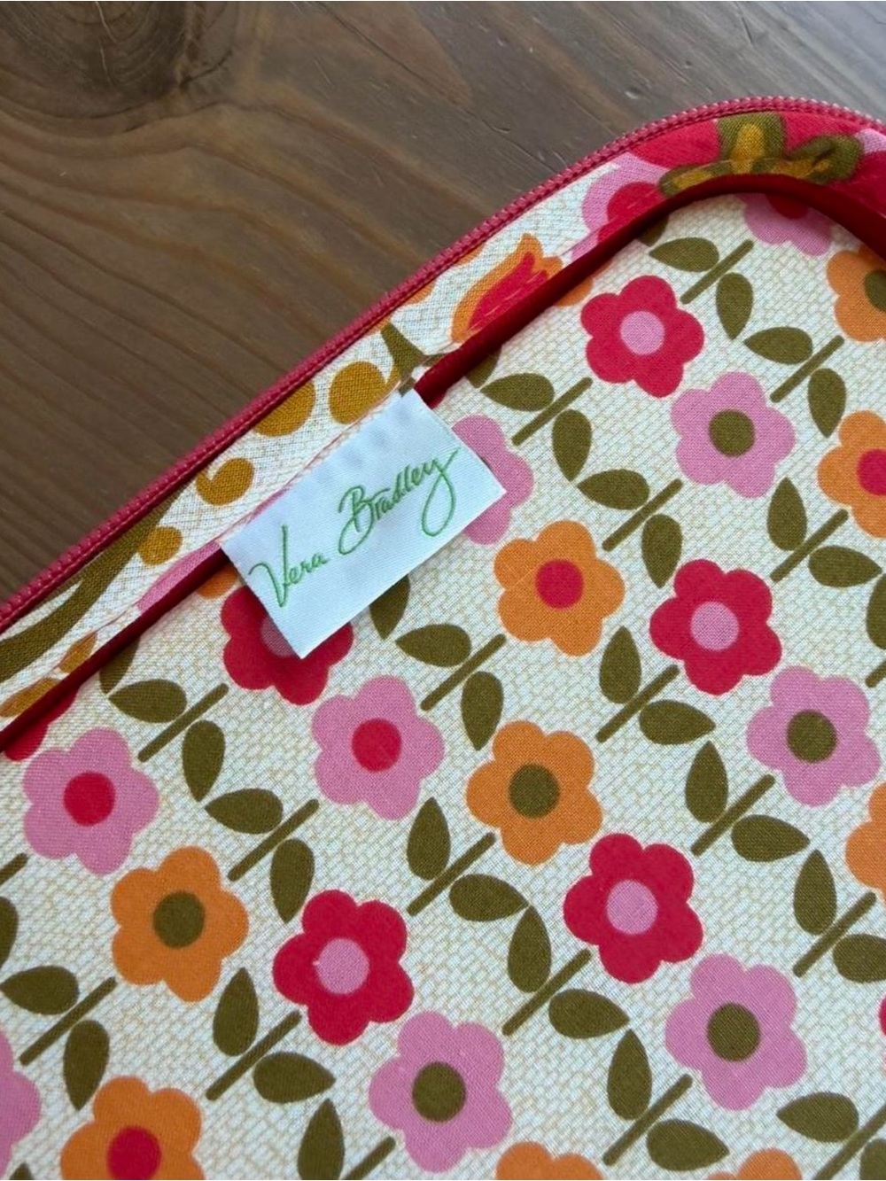 Vera Bradley Quilted Floral Laptop Sleeve in Pink, Orange & Green - Picture 4 of 5